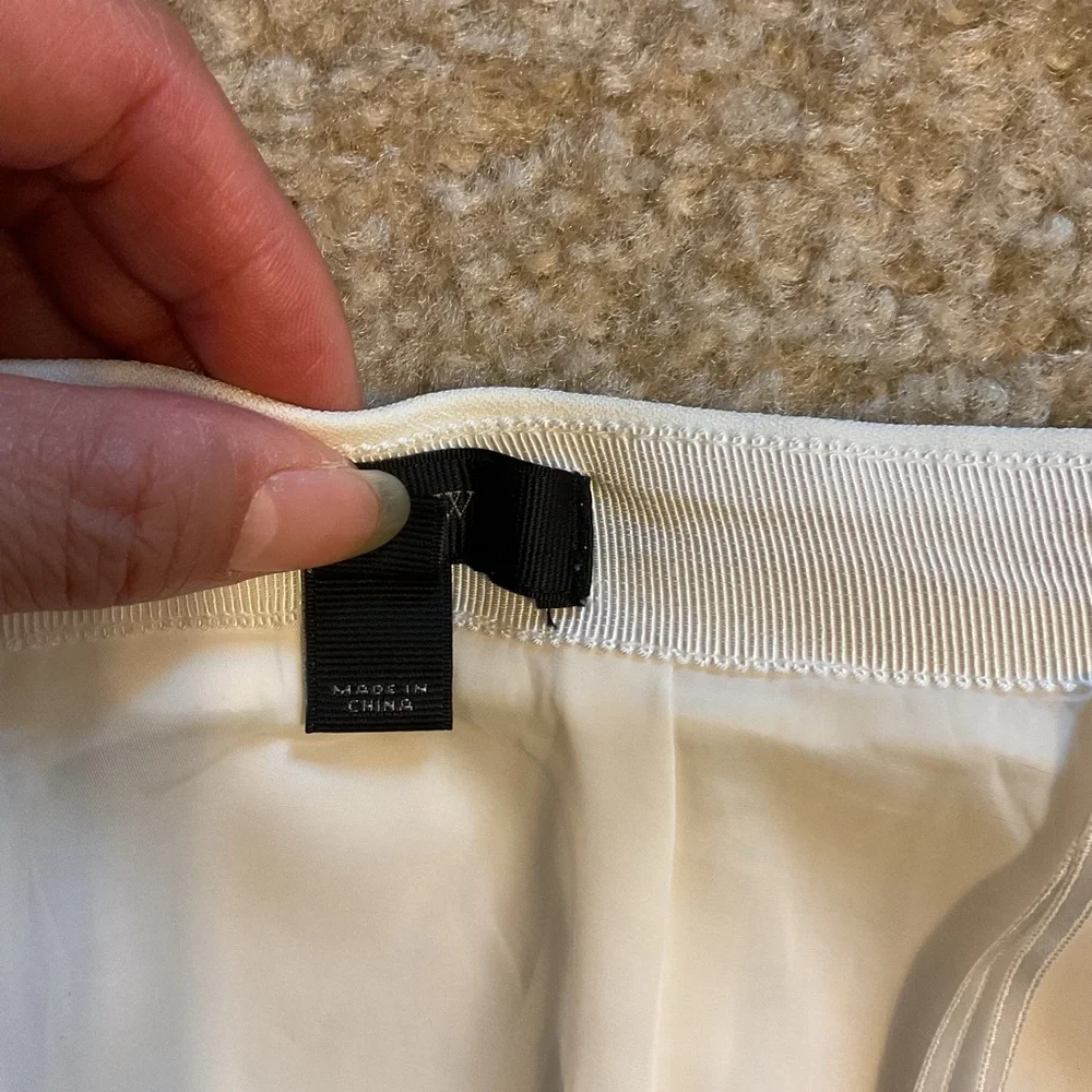 J. Crew Fit & Flared Cream Coquette 100% Linen Minimal Fully Lined Mini Skirt 00